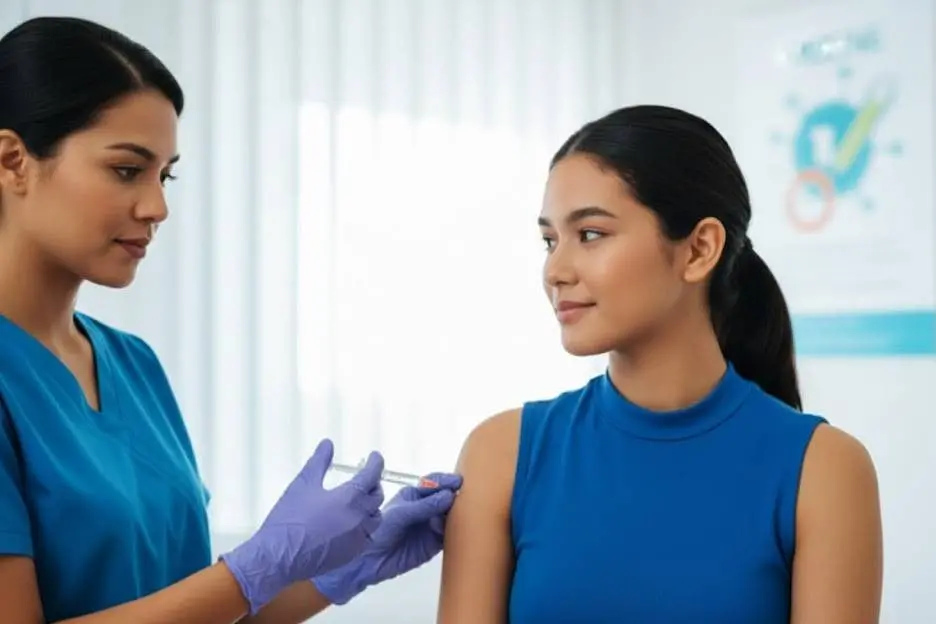 Doctor vaccinating patient