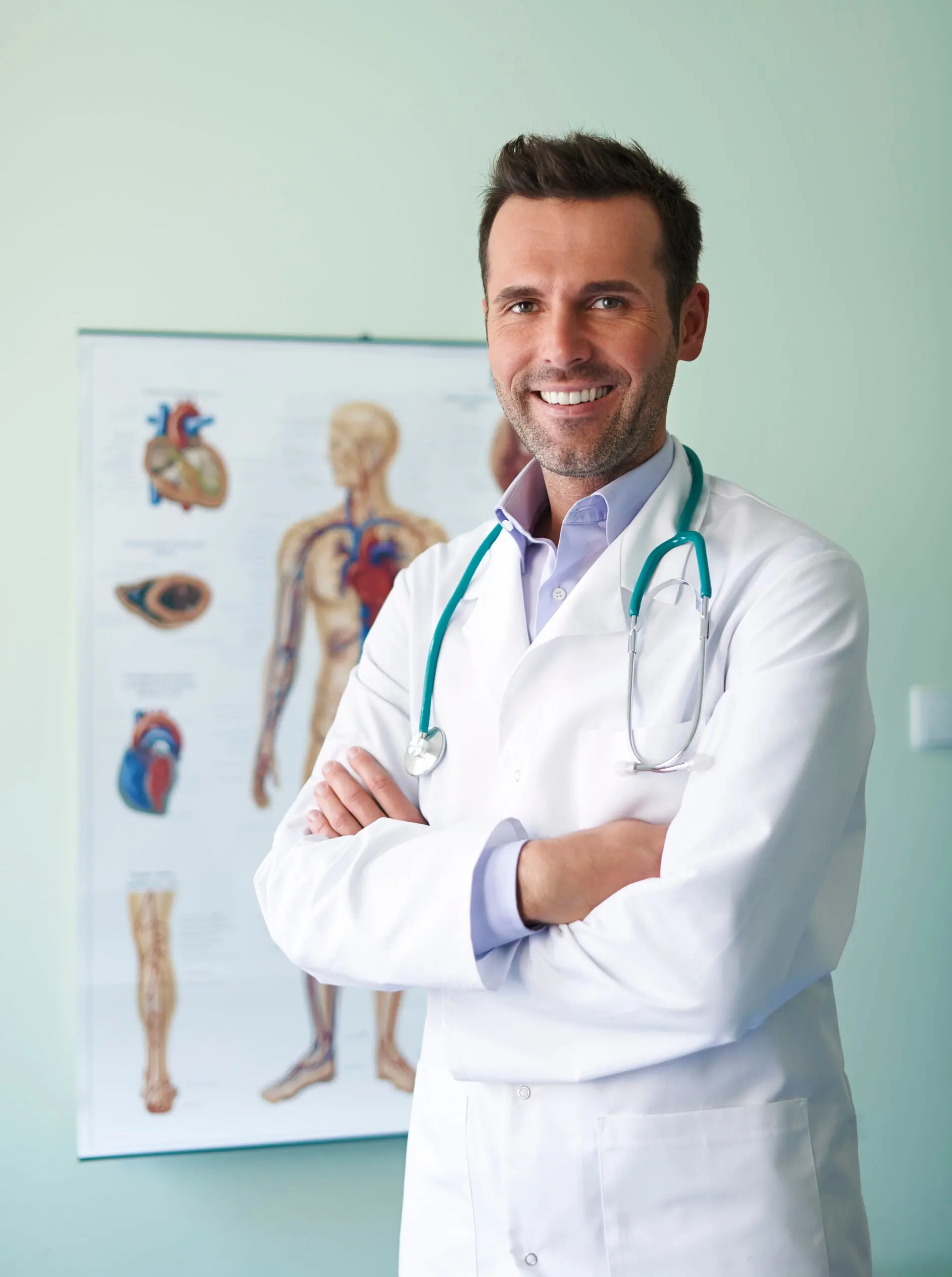 Doctor with a stethoscope standing