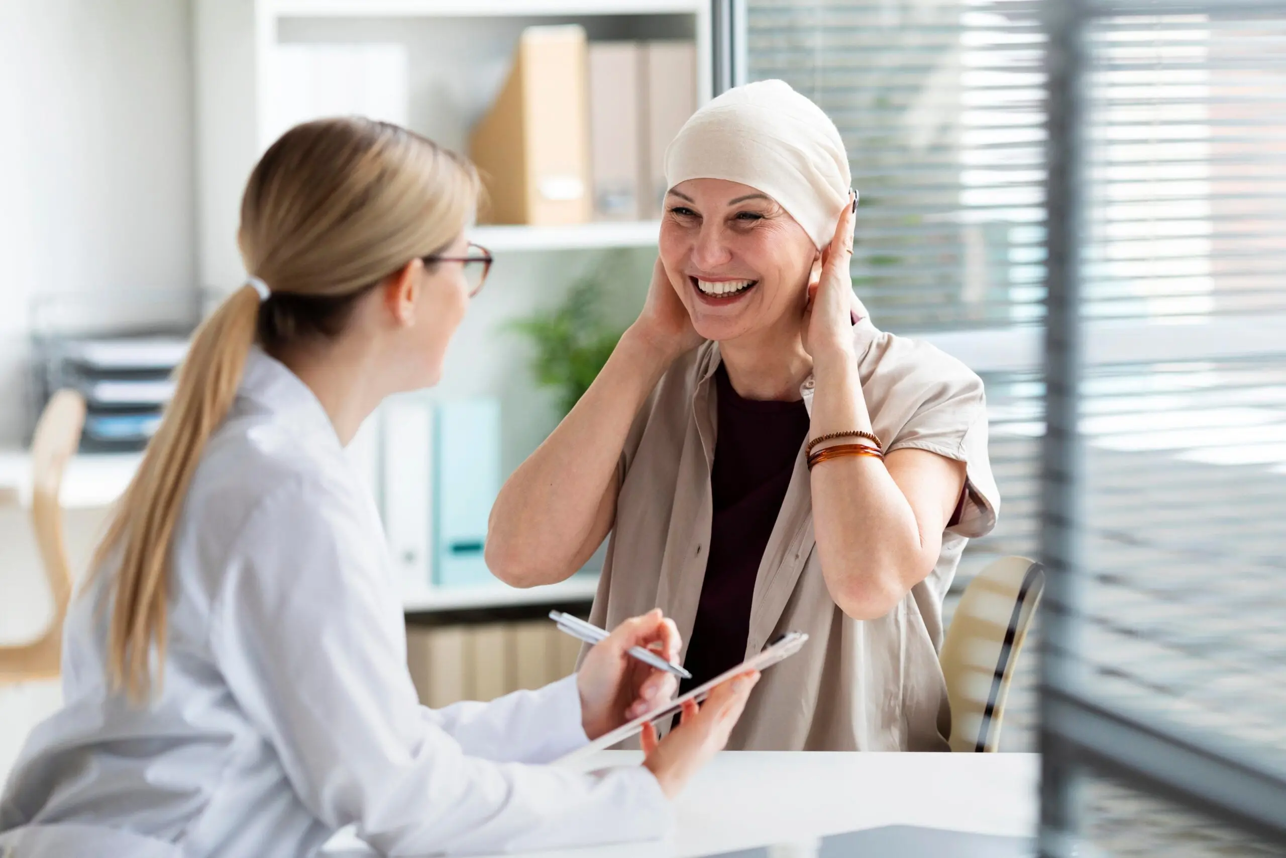 Doctor discussing with a cancer patient