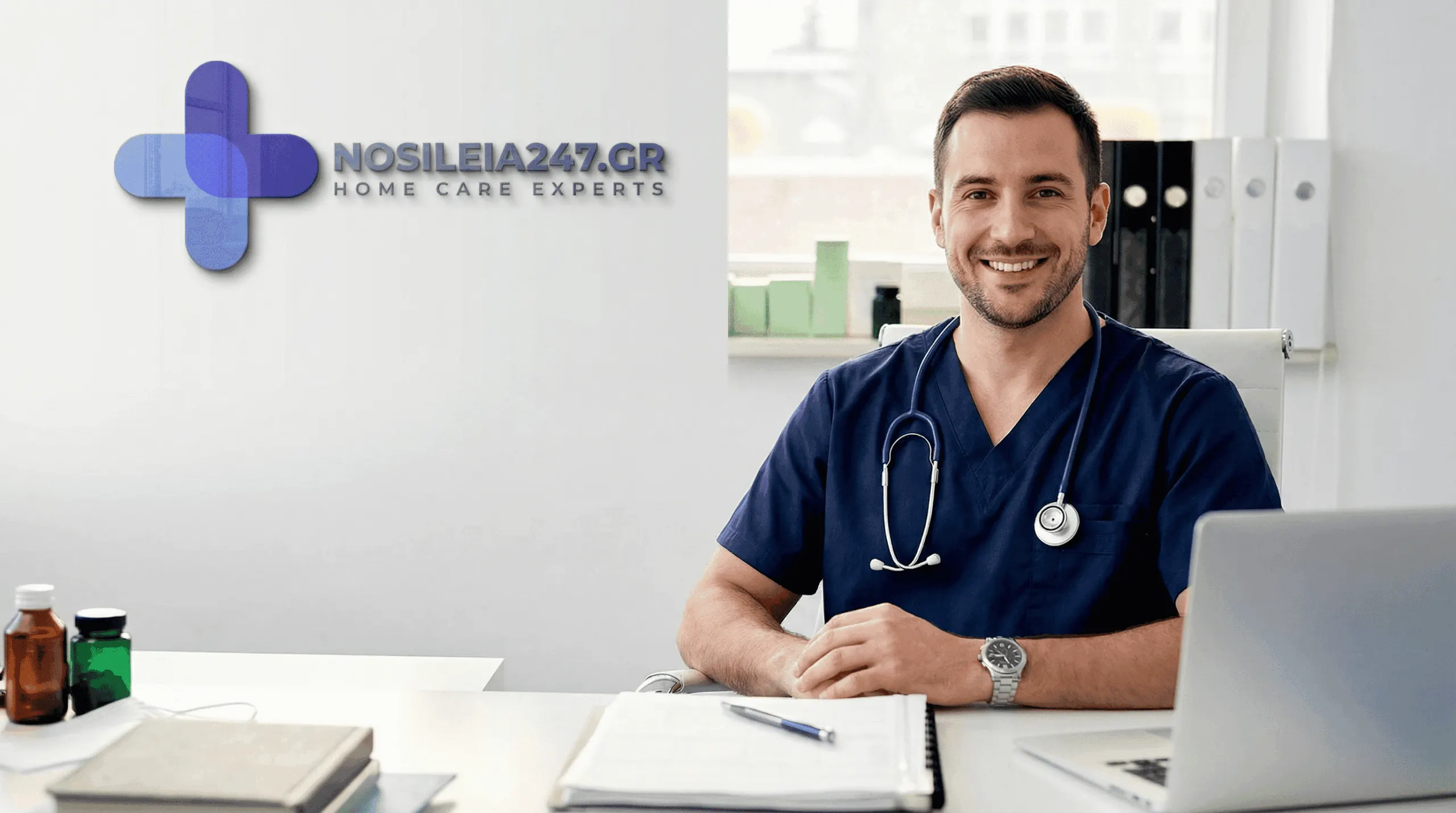 Doctor in medical uniform with a stethoscope, ready to provide medical care and examine patients