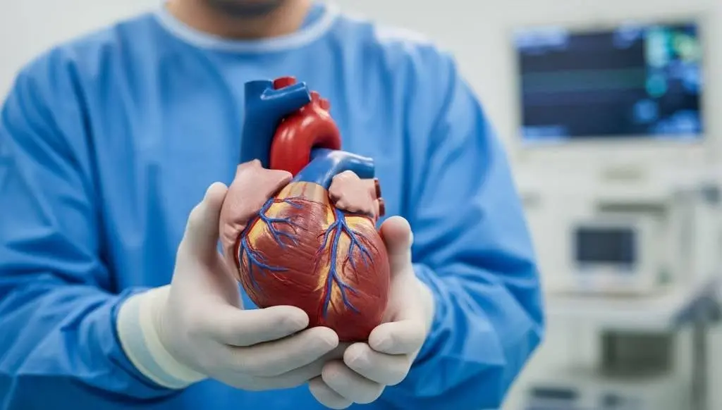 Doctor holding heart model