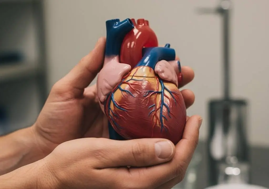 Person holding heart model